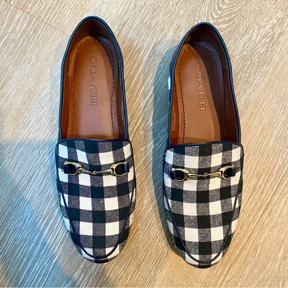 Coach Haley Loafer with Gingham Print in Navy/Chalk 6.5 - Picture 4 of 10